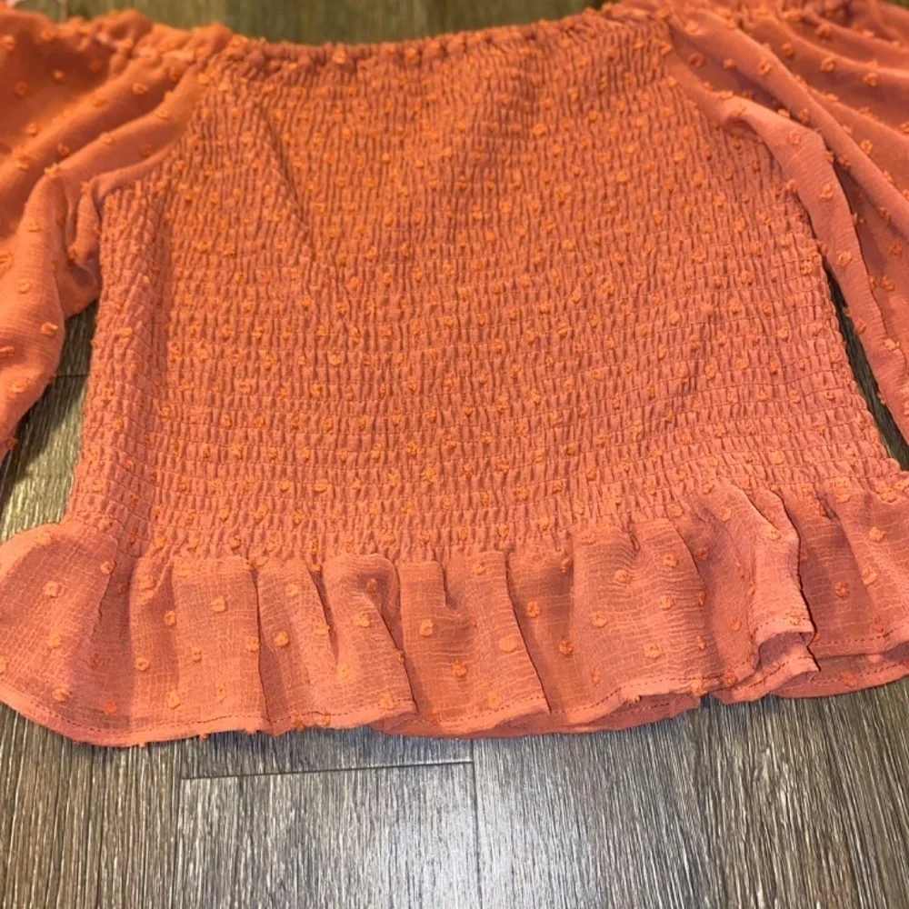 Q+A XL beautiful off shoulder top fall color